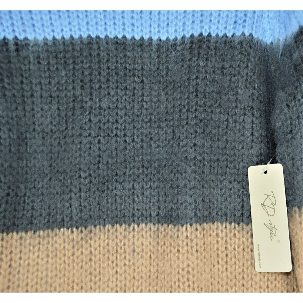 NWT RD Style Cozy Soft Ribbed Knit Striped Sweater - Picture 5 of 6